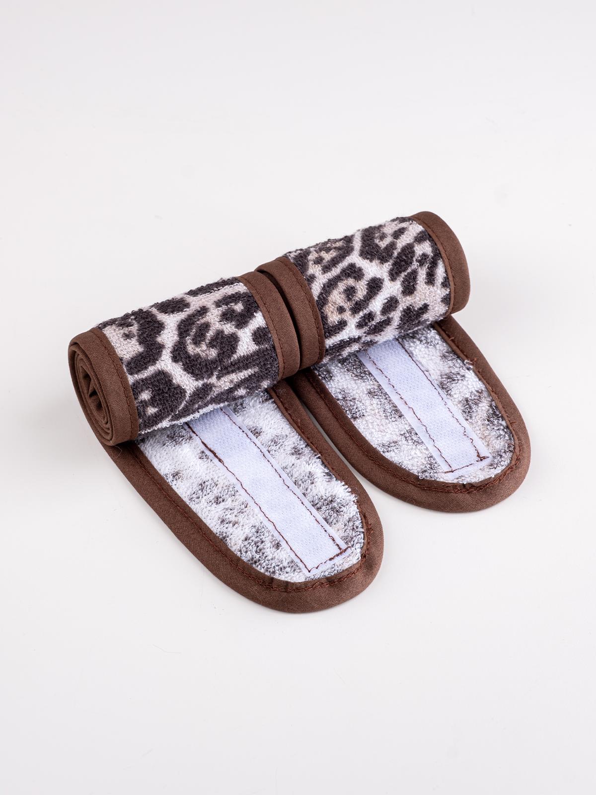 2'li Leopar Desen Makyaj Spor Saç Bandı Set