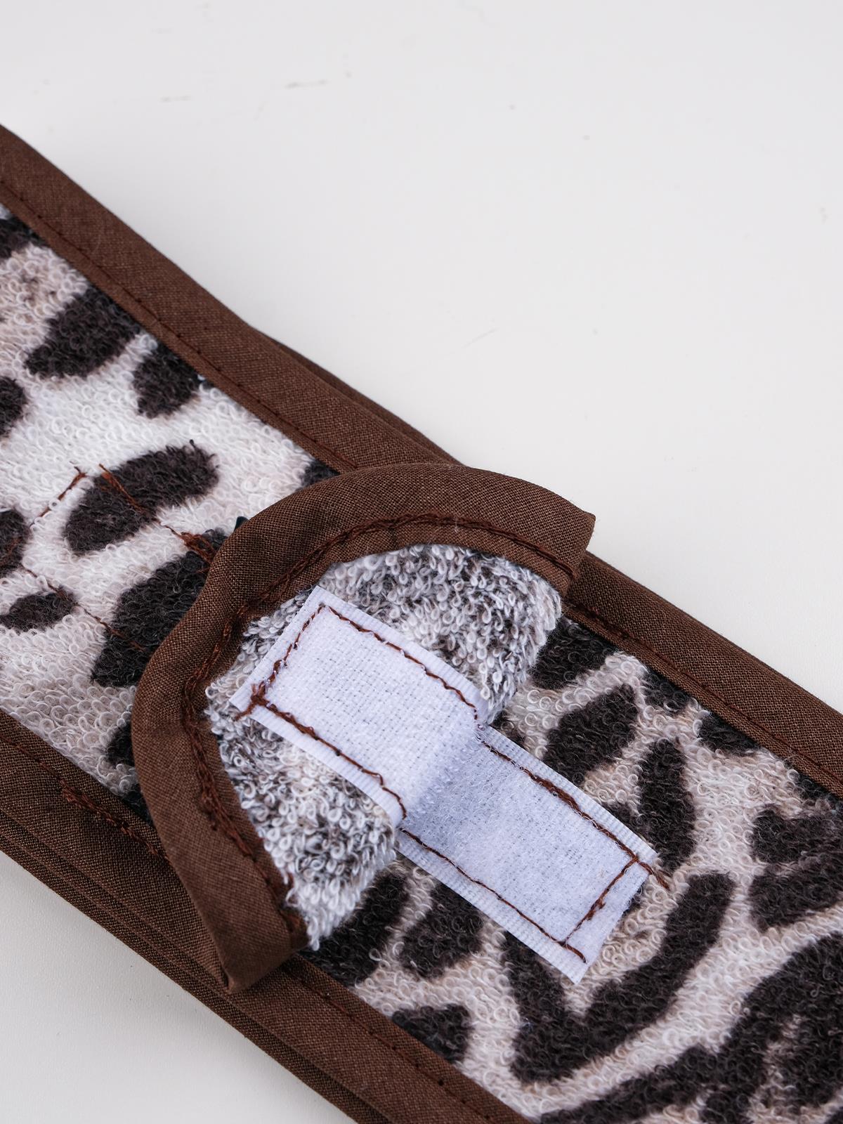 2'li Leopar Desen Makyaj Spor Saç Bandı Set