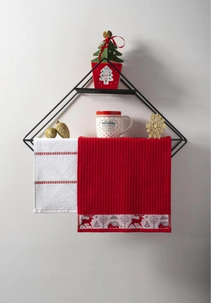 Christmas Yeni Yıl Temalı 2'li Hediyelik Havlu Set 30x50 cm