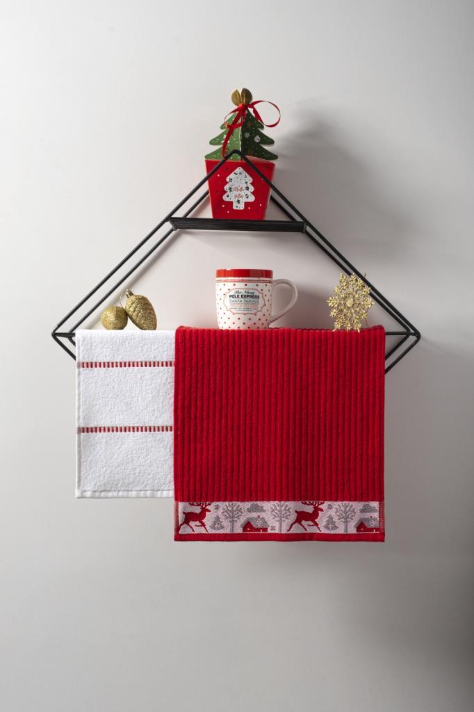 Christmas Yeni Yıl Temalı 2'li Hediyelik Havlu Set 30x50 cm