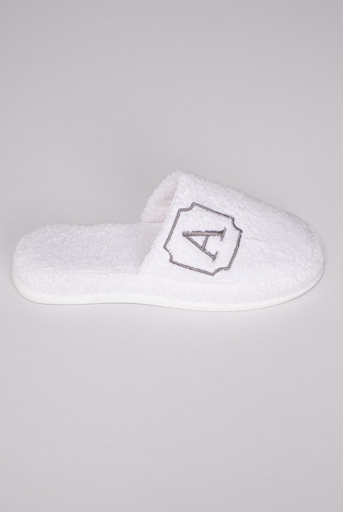 A Harf Nakışlı Banyo Ve Ev Havlu Terliği – %100 Pamuk Kaymaz Kalın Taban - Ender Home