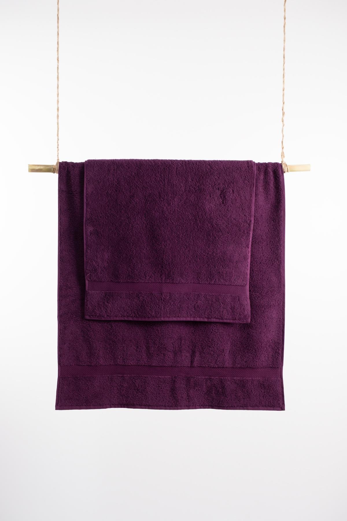 Aura Wave Banyo Havlu seti – 2’li, %100 Pamuk Mor - Ender Home