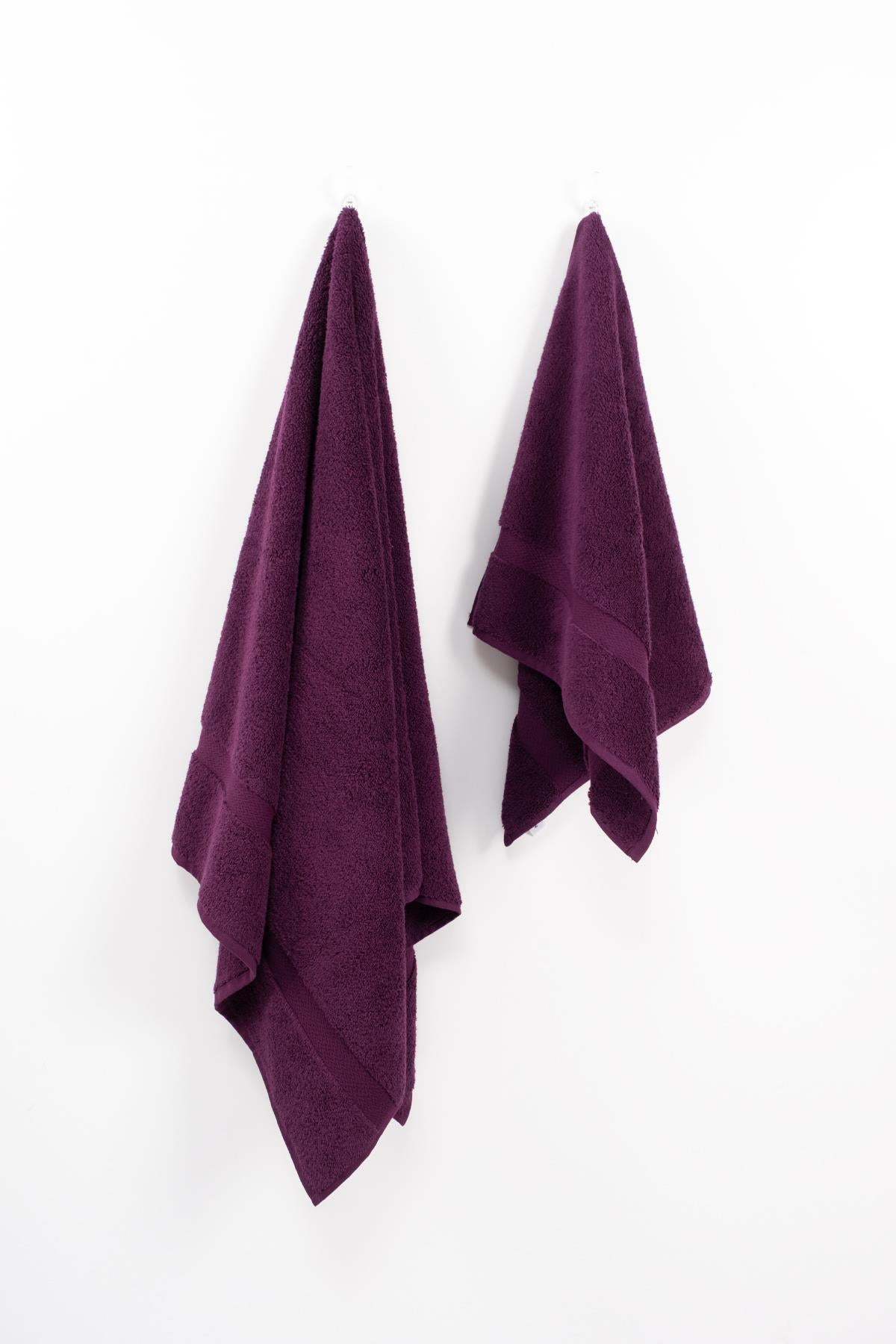 Aura Wave Banyo Havlu seti – 2’li, %100 Pamuk Mor - Ender Home