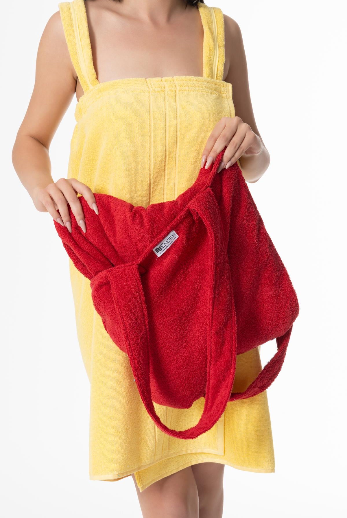 BeachMate Omuz Çantalı Plaj Havlusu – Fermuarlı , Cepli, Taşınabilir Konfor Kırmızı - Ender Home