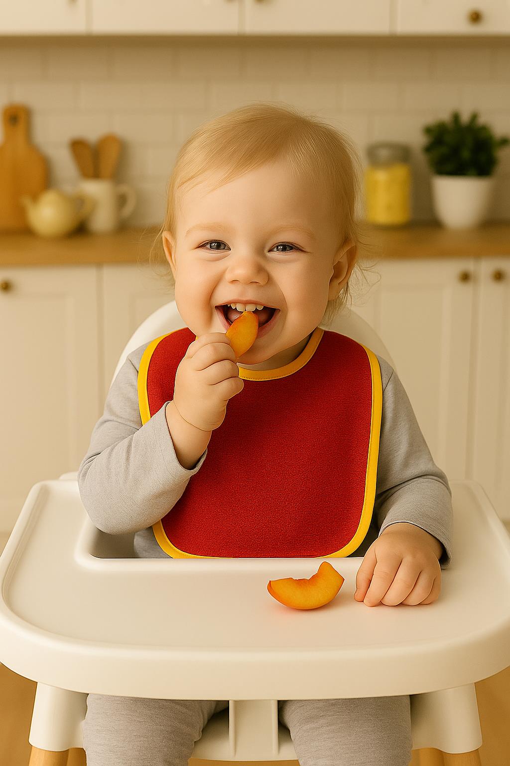 CottonVerse 2'li Bebek Mama Önlüğü – %100 Pamuk Havlu 25x30 cm Kırmızı - Ender Home