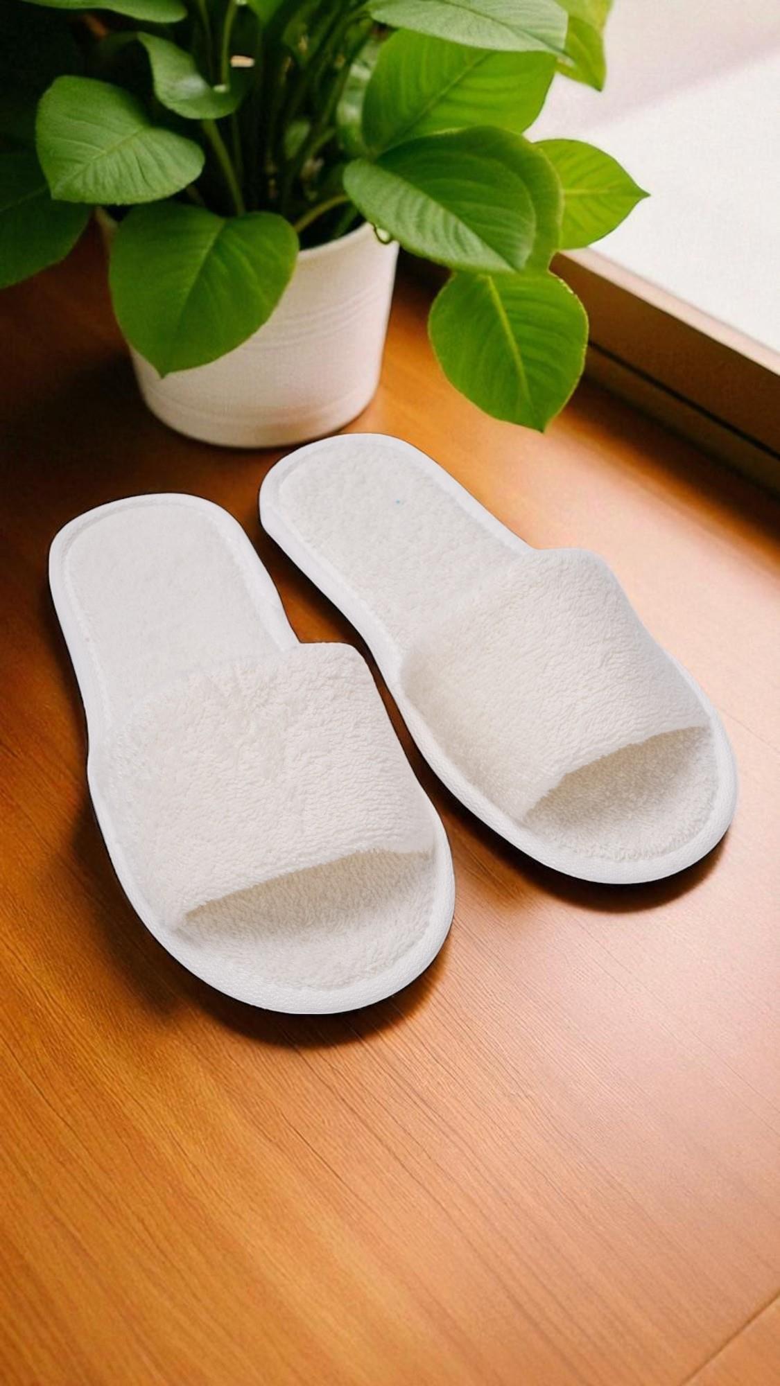 CottonVerse Banyo Ve Ev Terliği – %100 Pamuk Havlu Kaymaz İnce Taban , Yüksek Su Emicilik Ekru - Ender Home