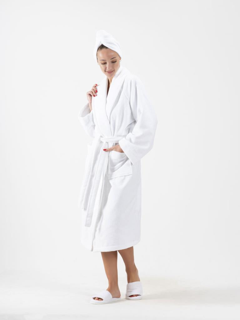 CottonVerse Düğmeli %100 Pamuk Saç Kurulama Bonesi Beyaz - Ender Home