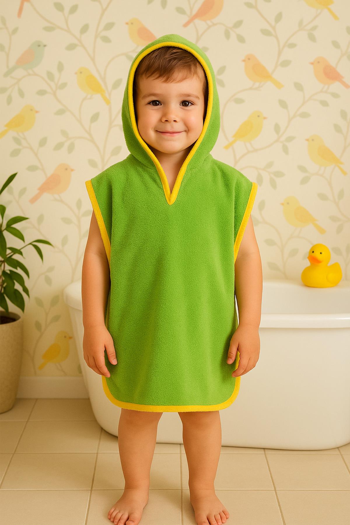 CottonVerse Havlu Panço – %100 Pamuk Kapüşonlu Yeşil - Ender Home