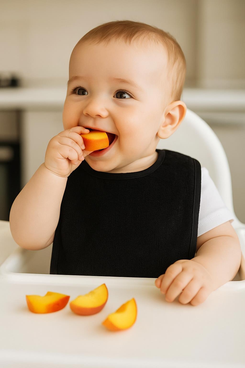 DreamSoft 2'li Bebek Mama Önlüğü – 25x30 cm Siyah - Ender Home