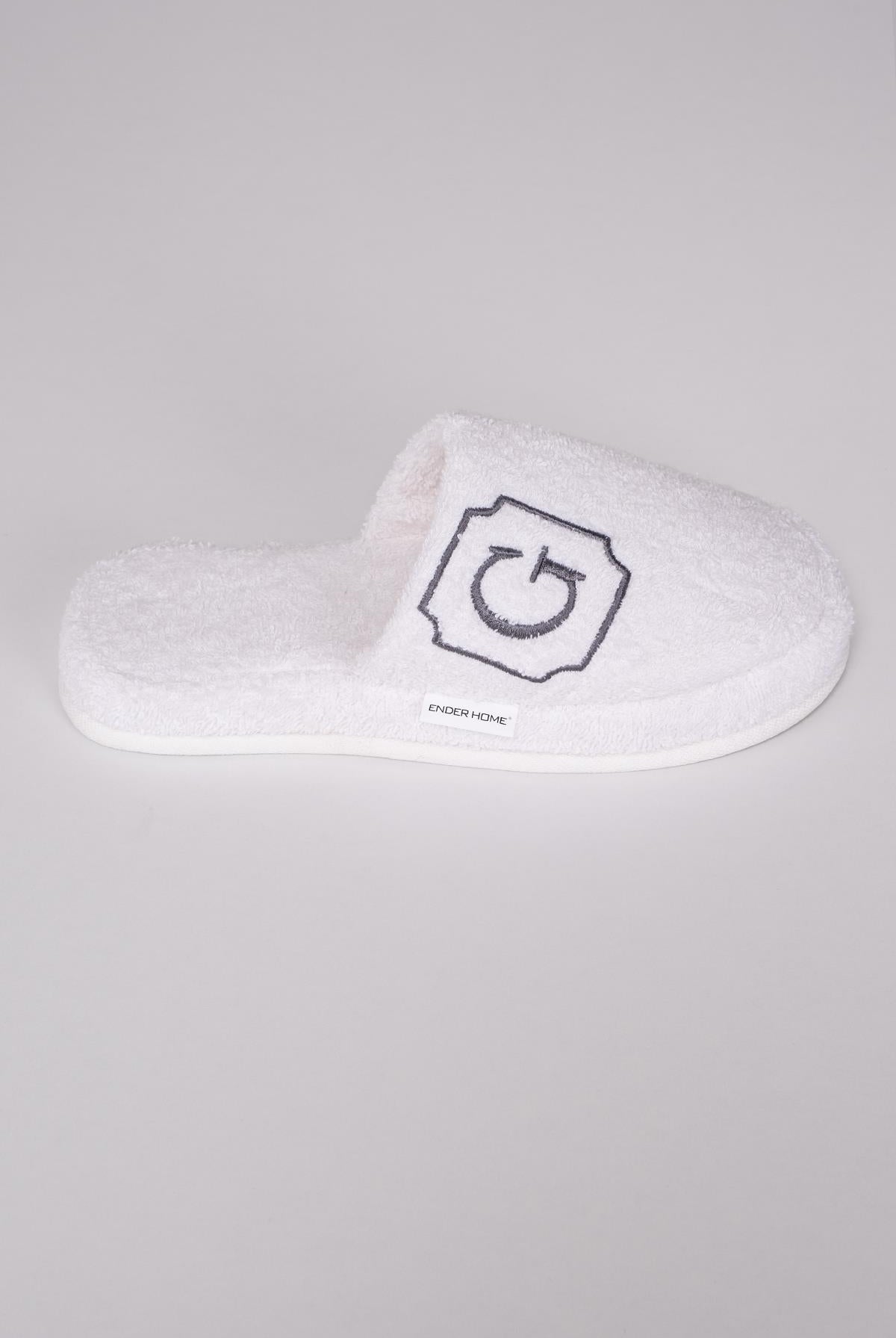 G Harf Nakışlı Banyo Ve Ev Havlu Terliği – %100 Pamuk Kaymaz Kalın Taban - Ender Home