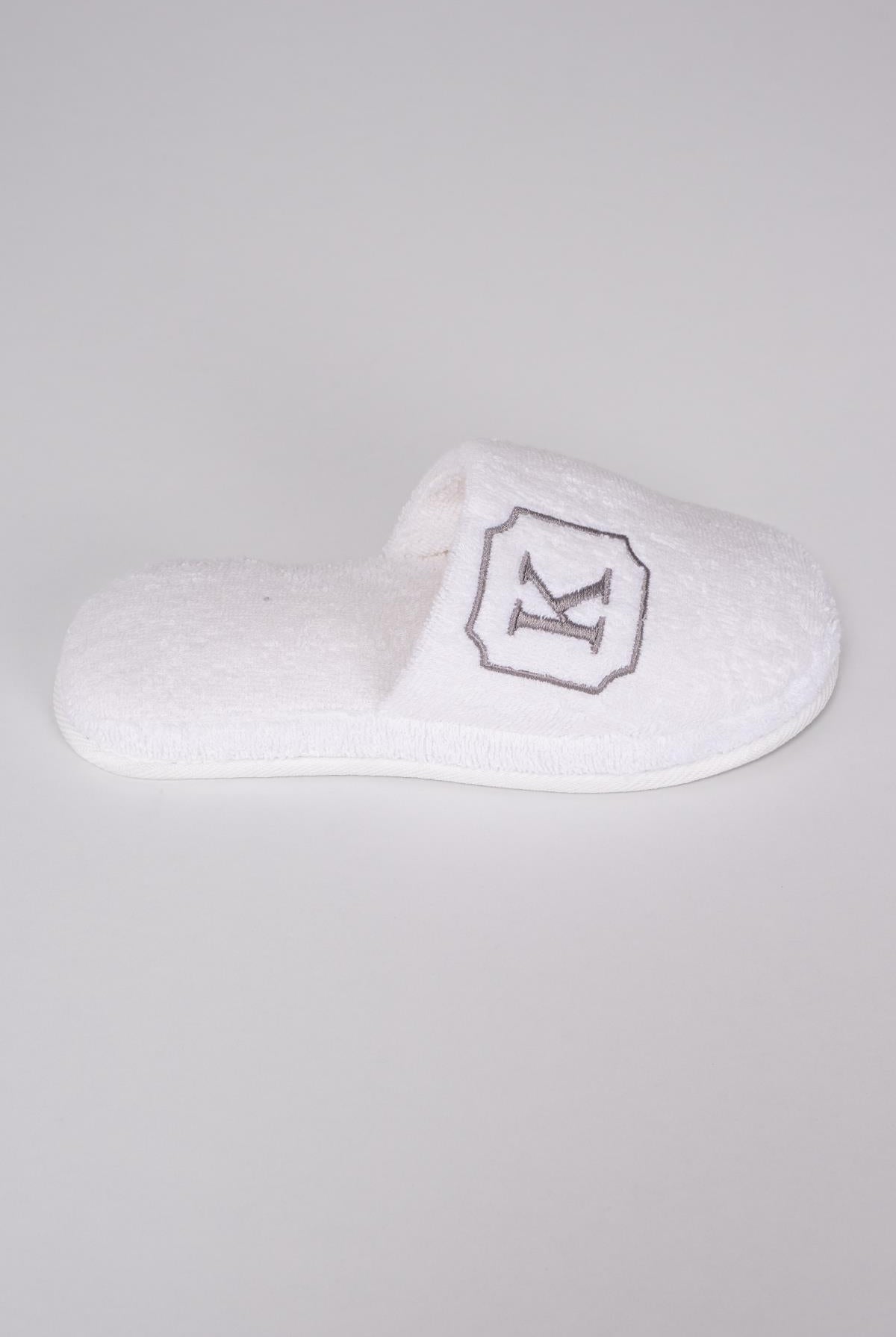 K Harf Nakışlı Banyo Ve Ev Havlu Terliği – %100 Pamuk Kaymaz Kalın Taban - Ender Home