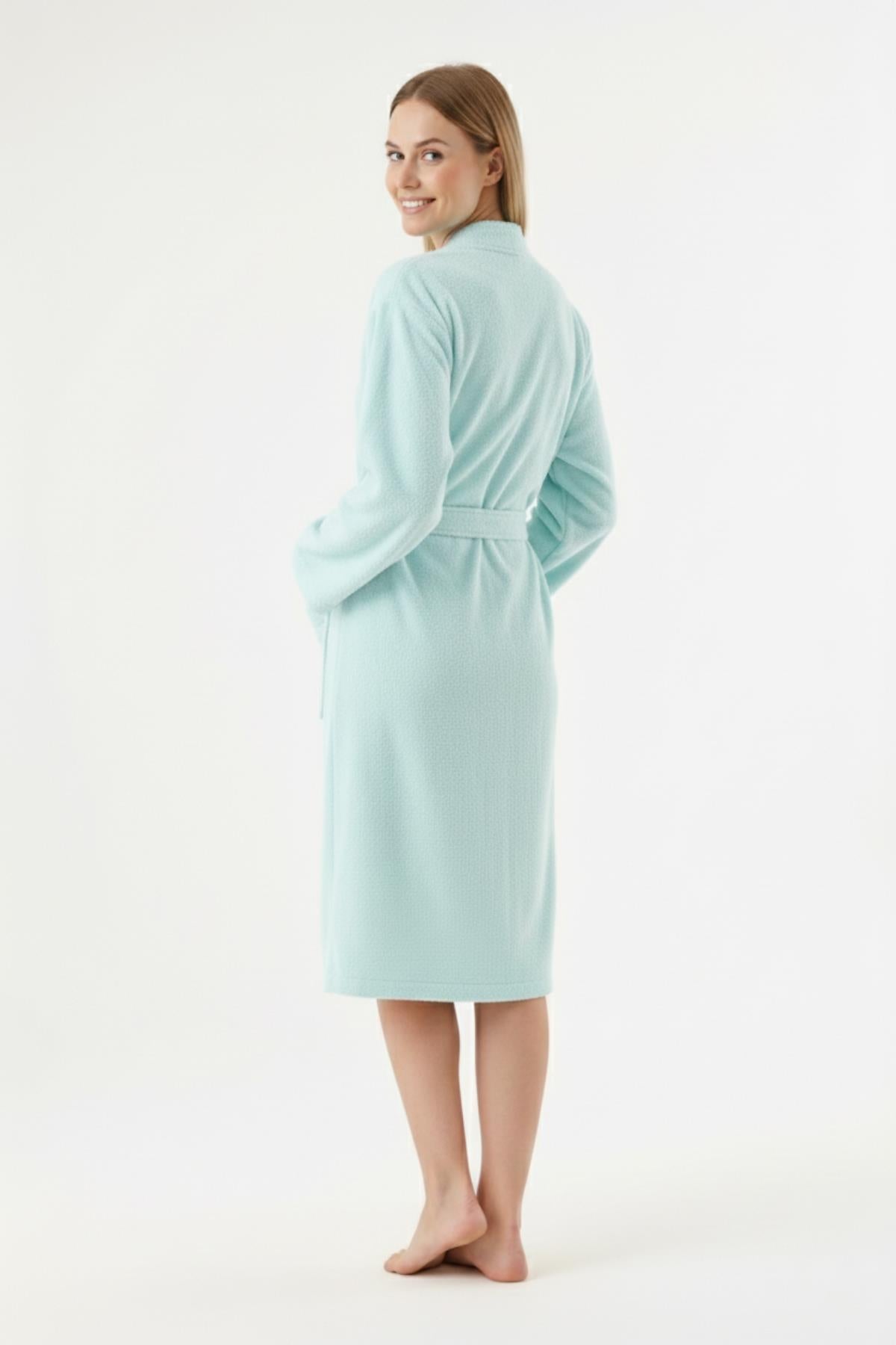 Kimono Bornoz %100 Pamuk Unisex Mint - Ender Home