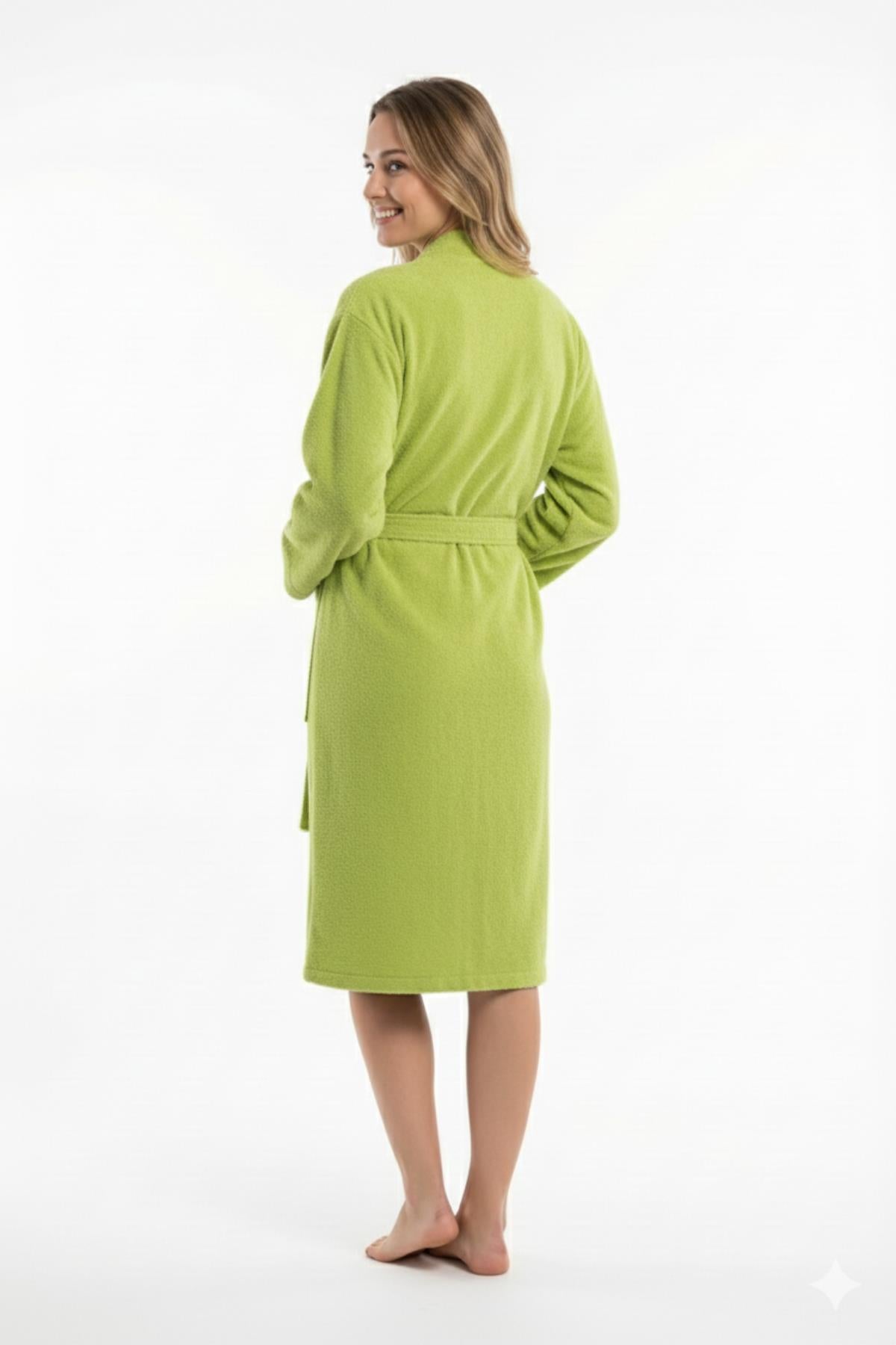 Kimono Bornoz %100 Pamuk Unisex Yeşil - Ender Home