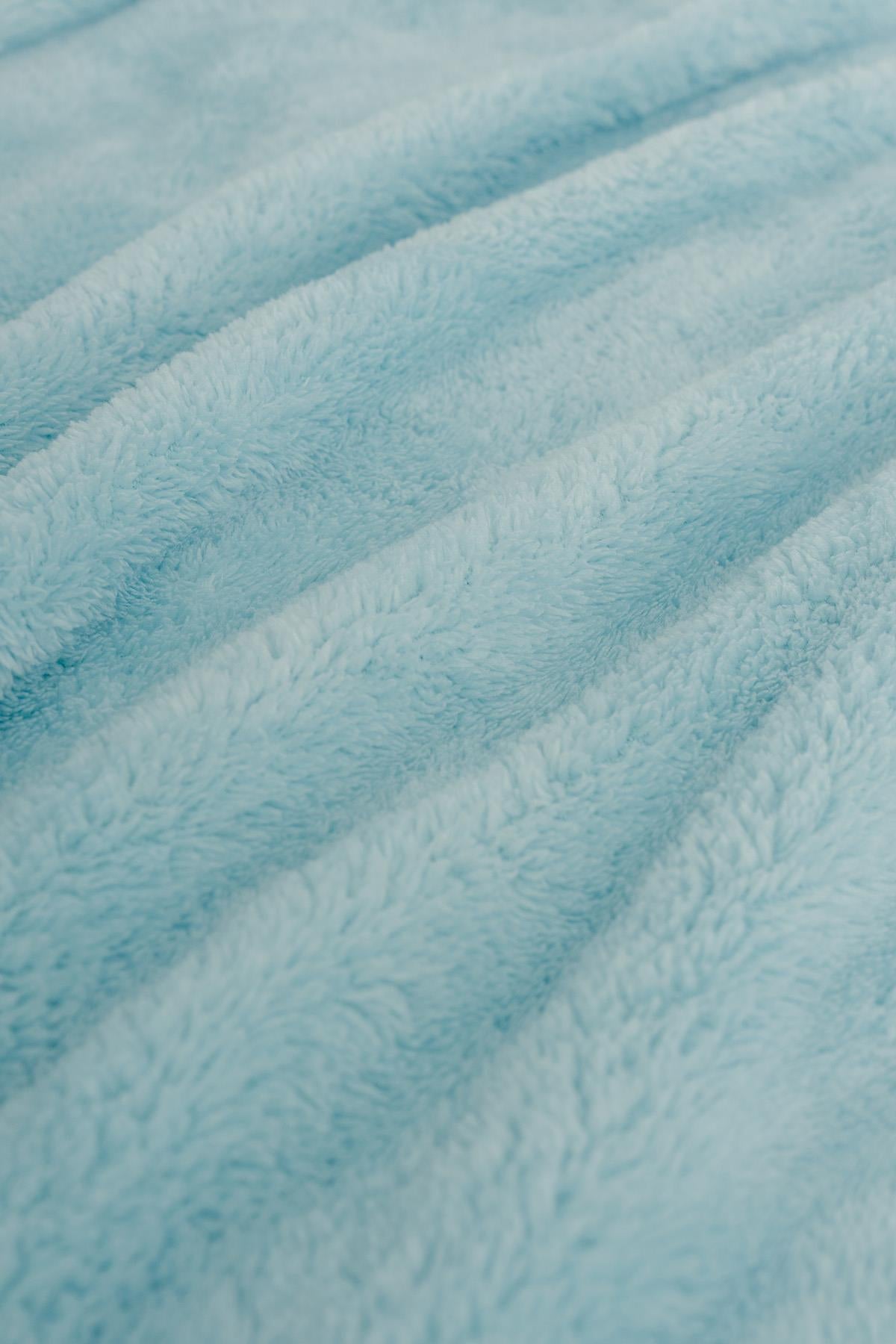 Plushnest Peluş TV & Koltuk Şalı Tek kişilik – 110x160 Cm Turkuaz - Ender Home