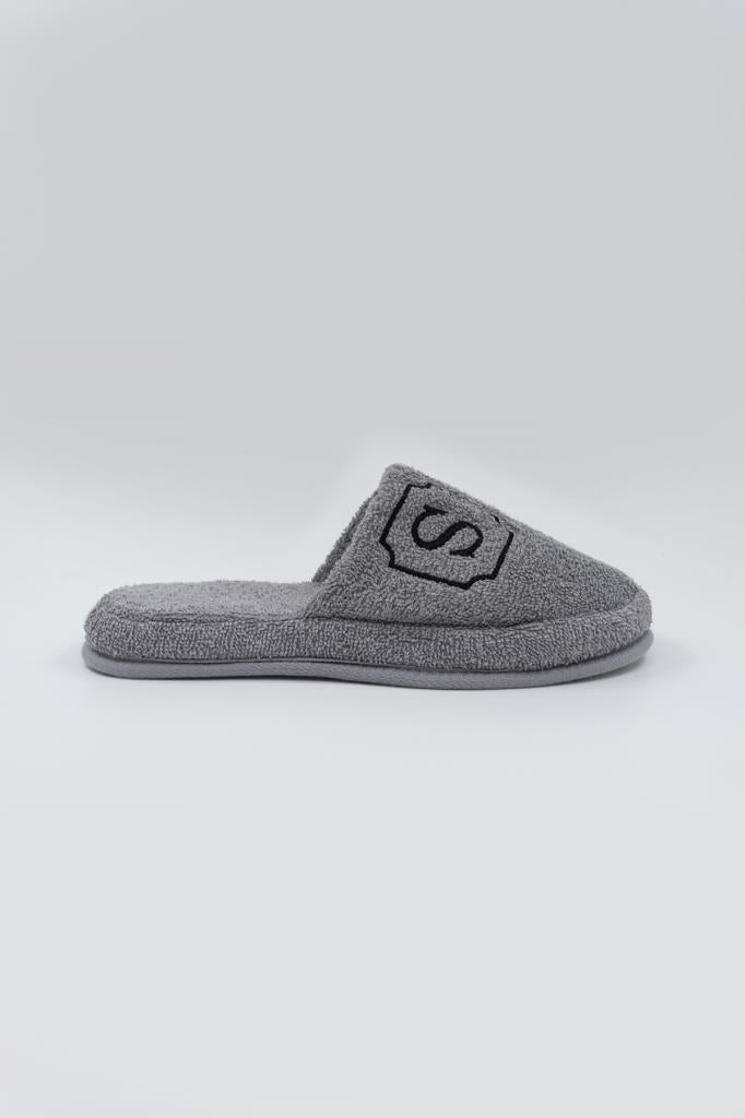 S Harf Nakışlı Banyo Ve Ev Havlu Terliği – %100 Pamuk Kaymaz Kalın Taban - Ender Home