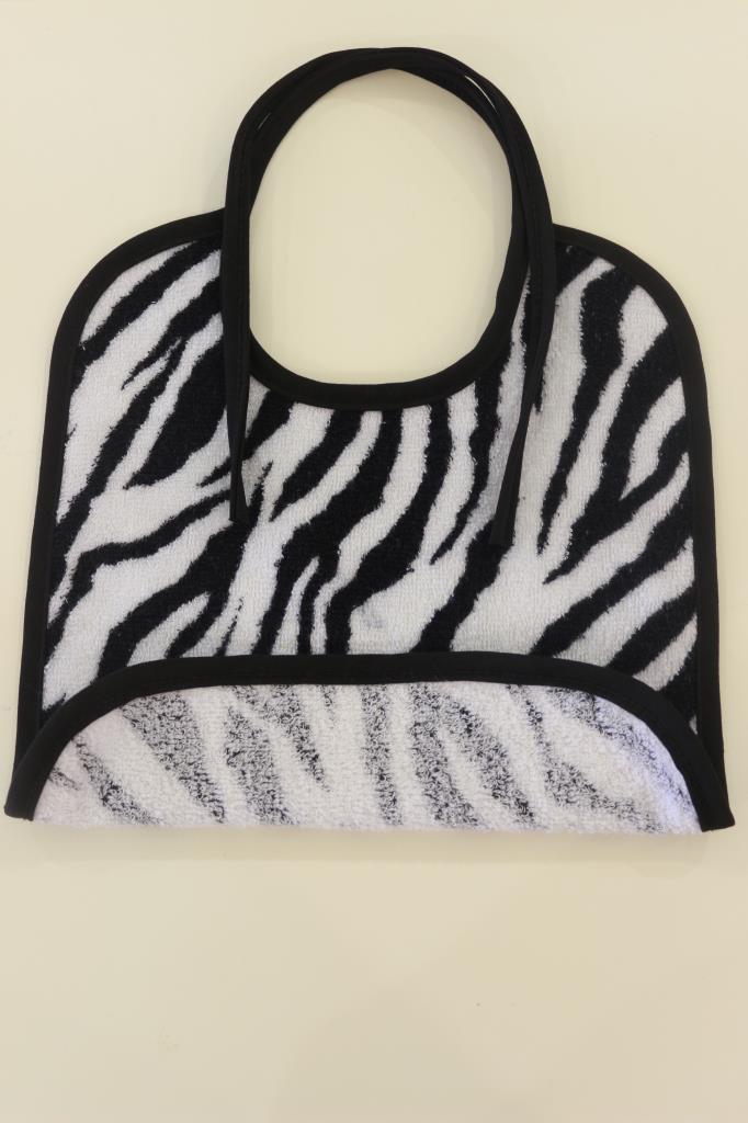 Wild Sprit 2'li Zebra Desen Bebek Mama Önlüğü – 25x30 cm Zebra Desen-Siyah Biyeli - Ender Home