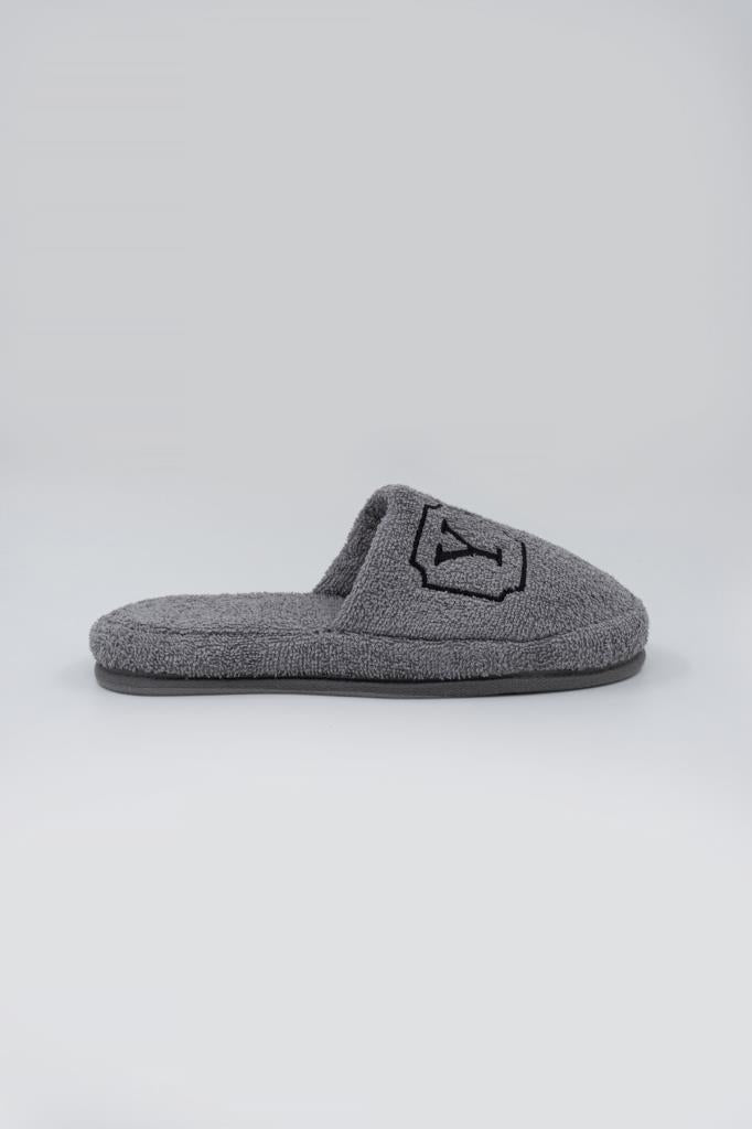 Y Harf Nakışlı Banyo Ve Ev Havlu Terliği – %100 Pamuk Kaymaz Kalın Taban - Ender Home