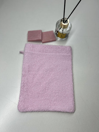 16x21 cm Açık Pembe Havlu Banyo Kesesi %100 Pamuklu