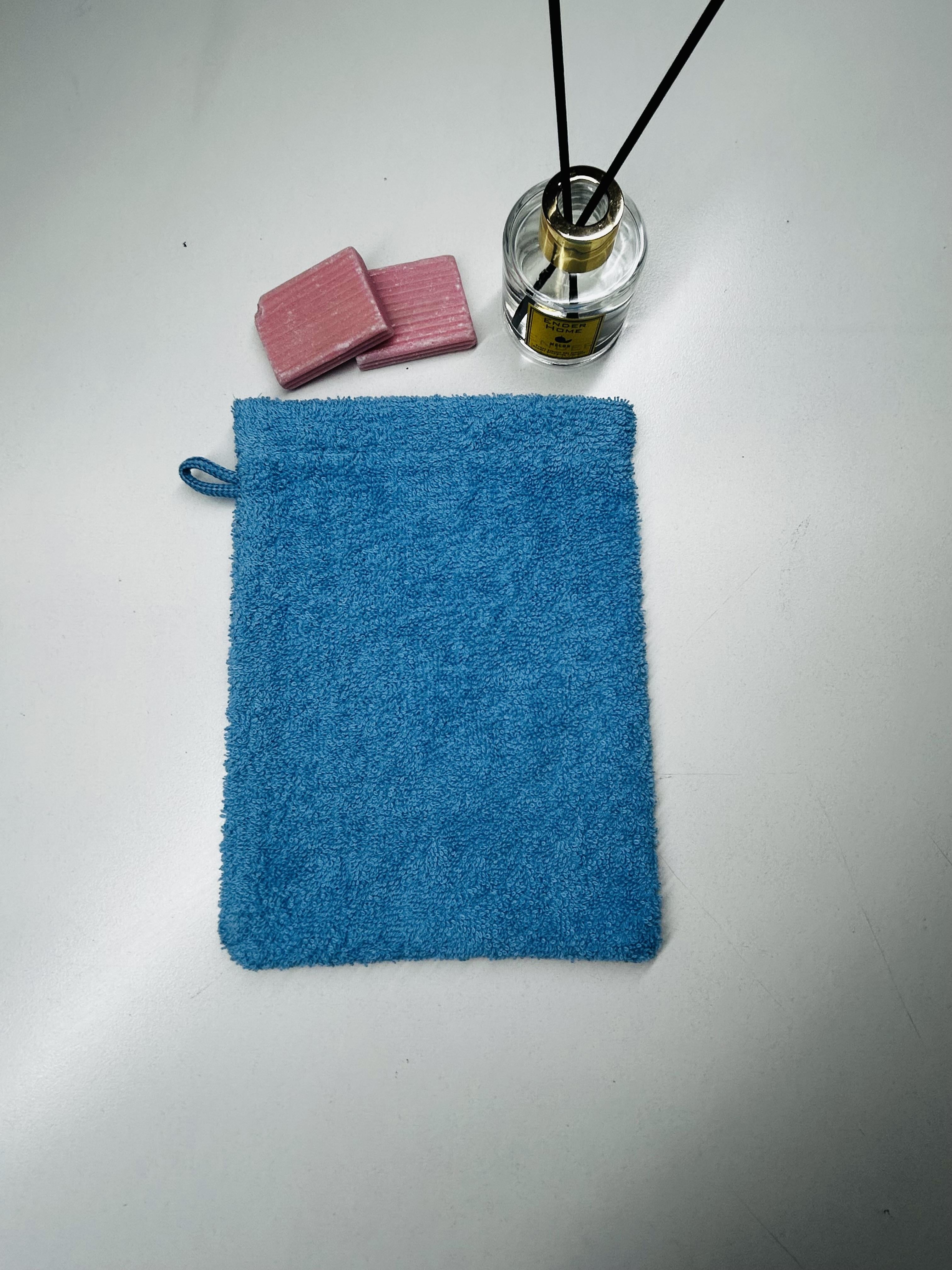 CottonVerse Mavi Havlu Banyo Kesesi – %100 Pamuk, 16x21 cm - Ender Home