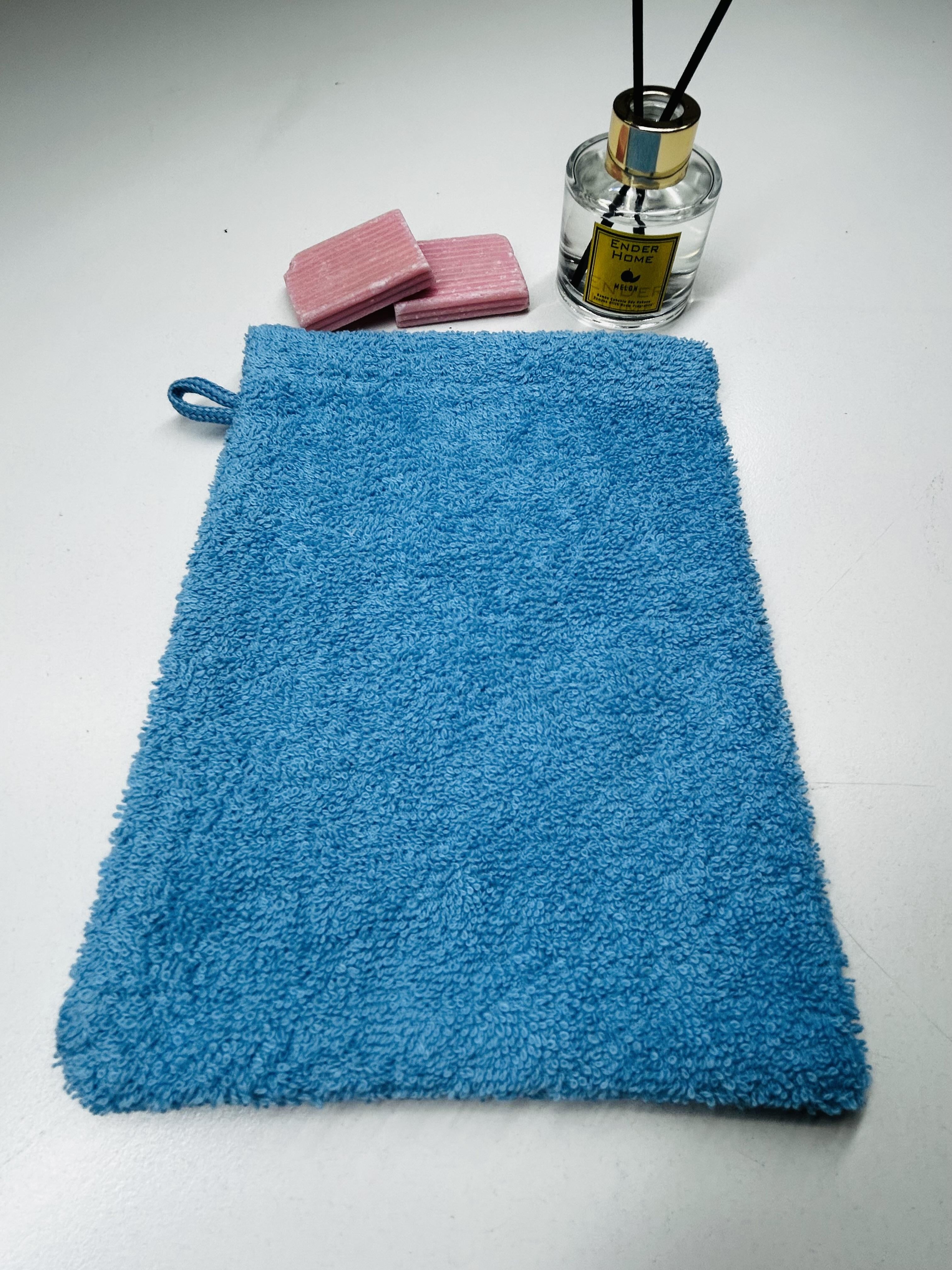 CottonVerse Mavi Havlu Banyo Kesesi – %100 Pamuk, 16x21 cm - Ender Home