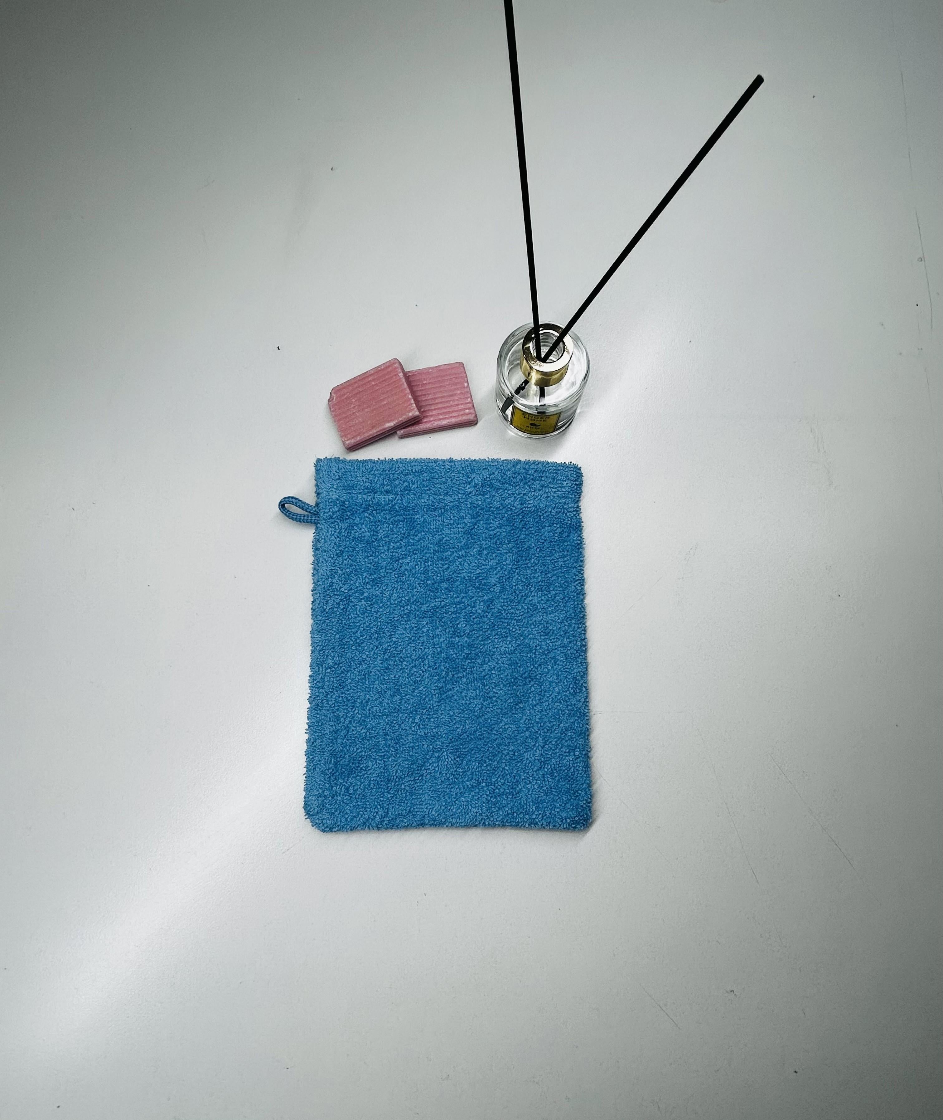 CottonVerse Mavi Havlu Banyo Kesesi – %100 Pamuk, 16x21 cm - Ender Home