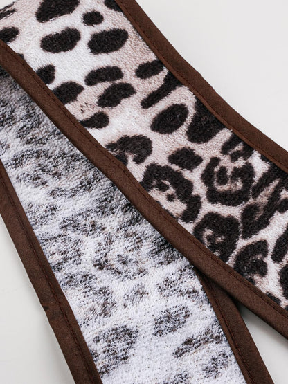 2'li Leopar Desen Makyaj Spor Saç Bandı Set