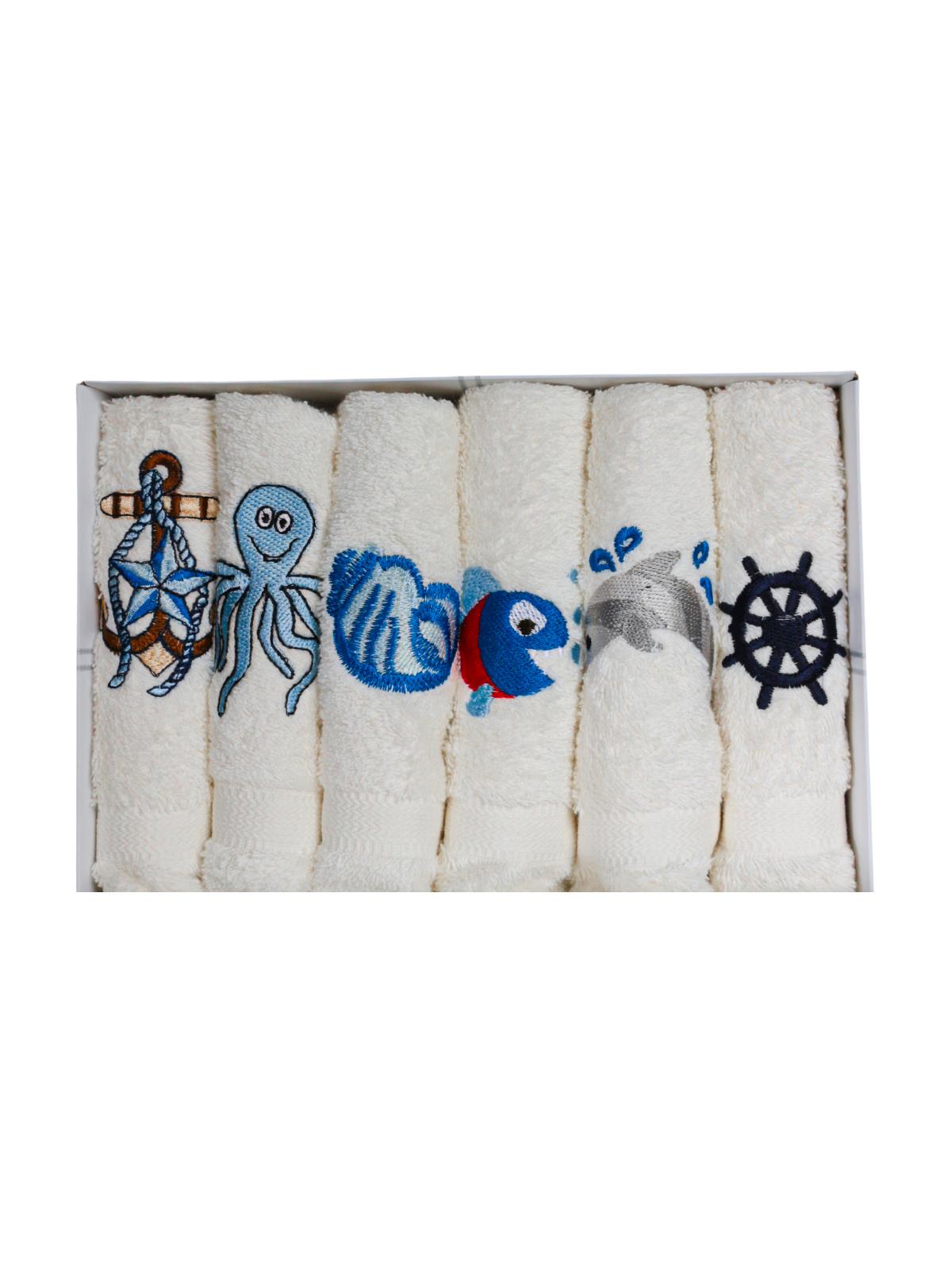 MoodKitchen 6’lı Mutfak Havlusu – Deniz Desenli, 30x30 cm , %100 Pamuk - Ender Home