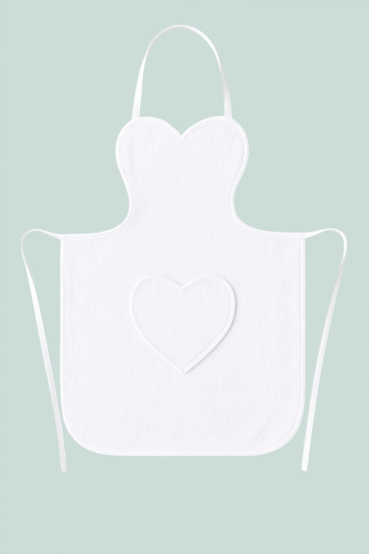 Amor Kalpli Havlu Mutfak Önlüğü – Ayarlanabilir Askılı Beyaz - Ender Home