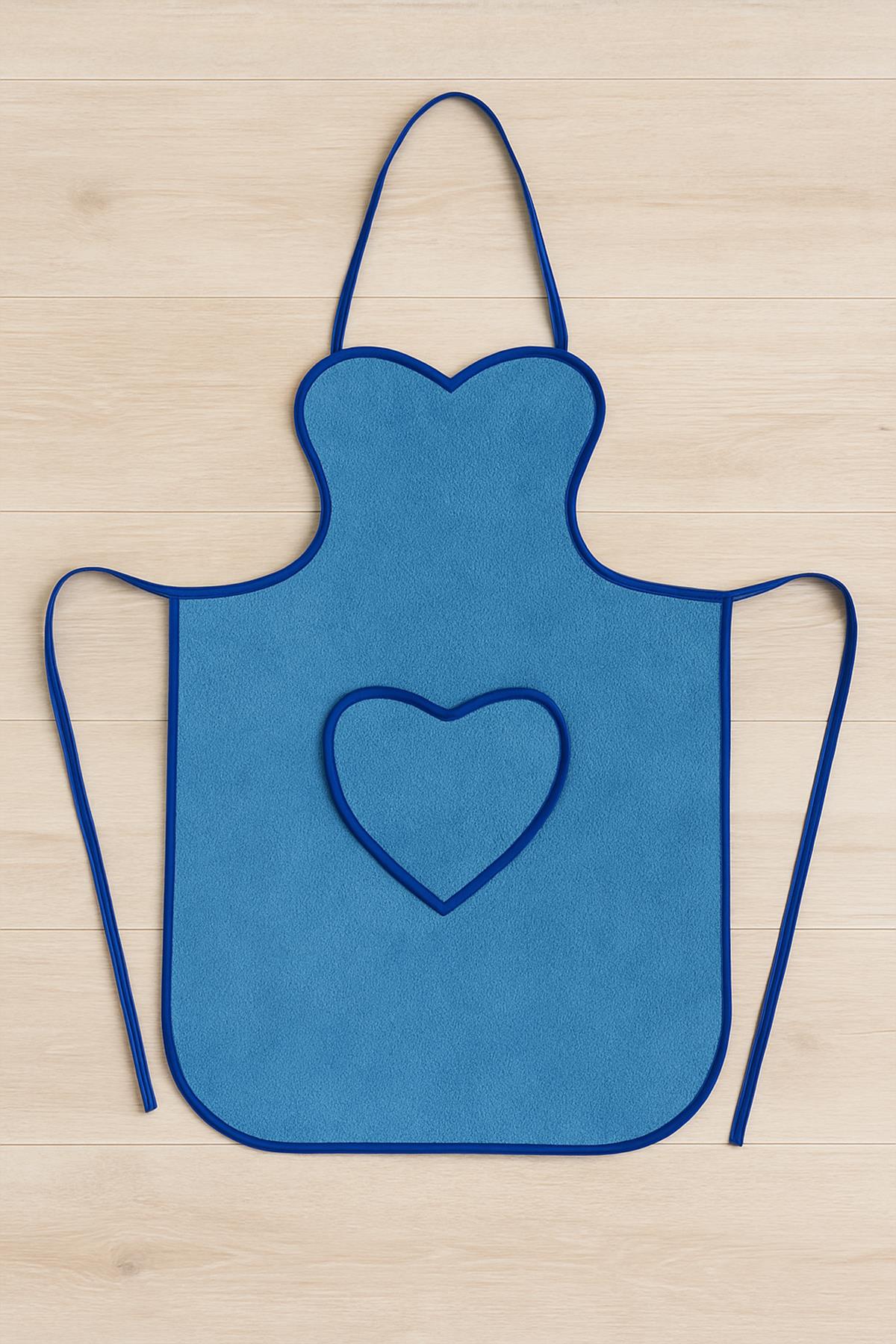 Amor Kalpli Havlu Mutfak Önlüğü – Ayarlanabilir Askılı Mavi - Ender Home