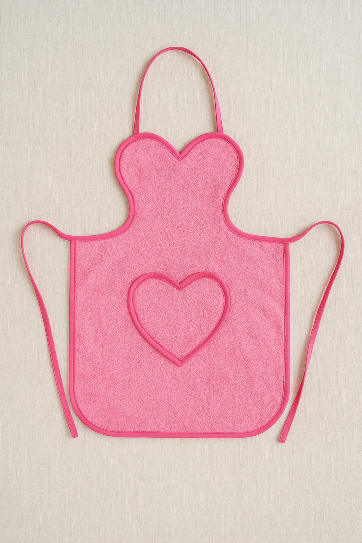 Amor Kalpli Havlu Mutfak Önlüğü – Ayarlanabilir Askılı Pembe - Ender Home