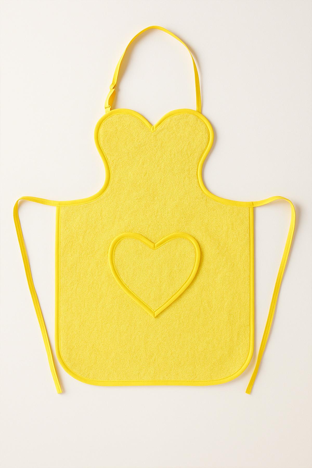 Amor Kalpli Havlu Mutfak Önlüğü – Ayarlanabilir Askılı Sarı - Ender Home