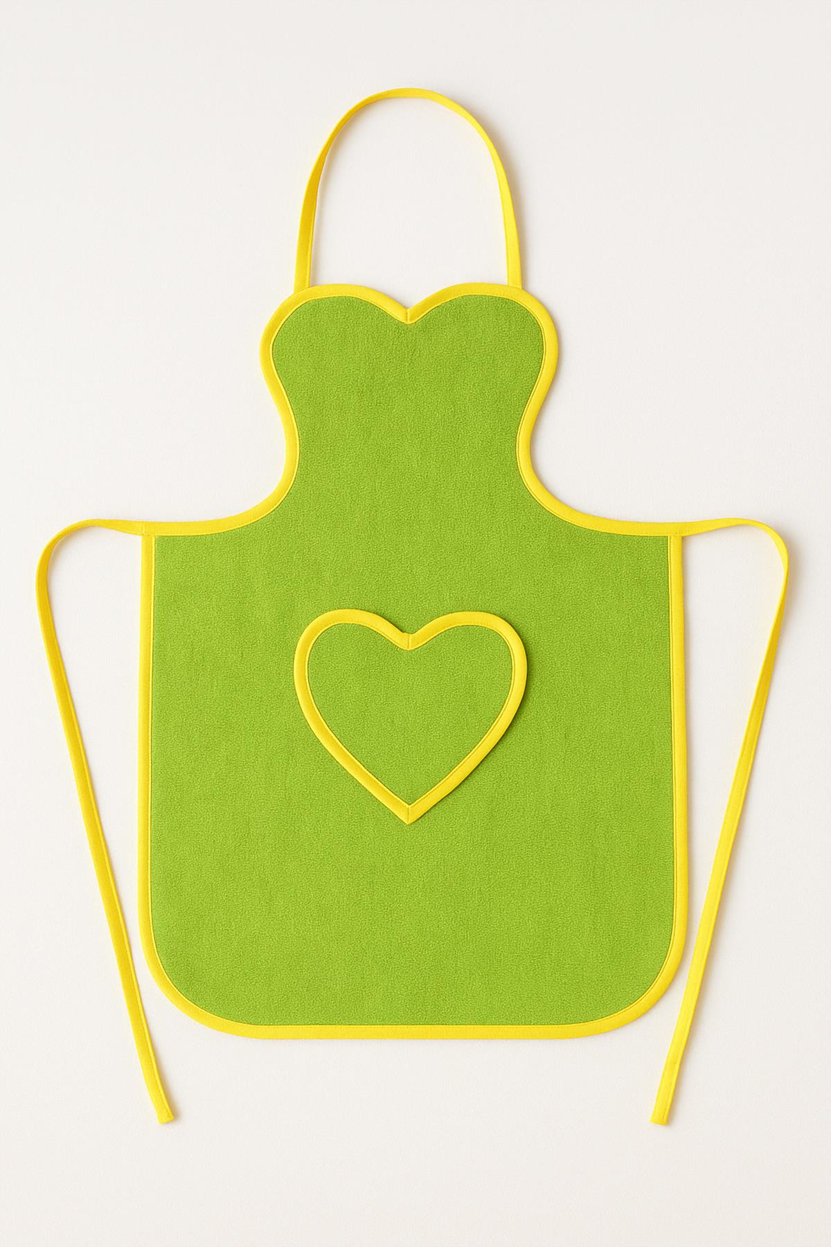 Amor Kalpli Havlu Mutfak Önlüğü – Ayarlanabilir Askılı Yeşil - Ender Home