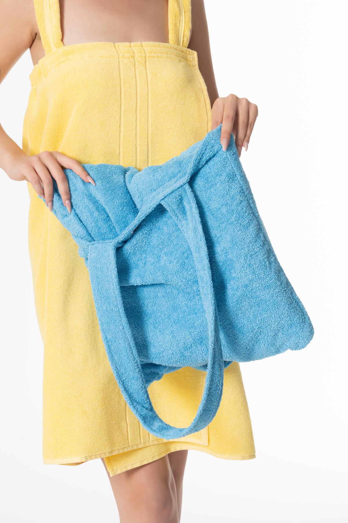 BeachMate Omuz Çantalı Plaj Havlusu – Fermuarlı , Cepli, Taşınabilir Konfor Mavi - Ender Home