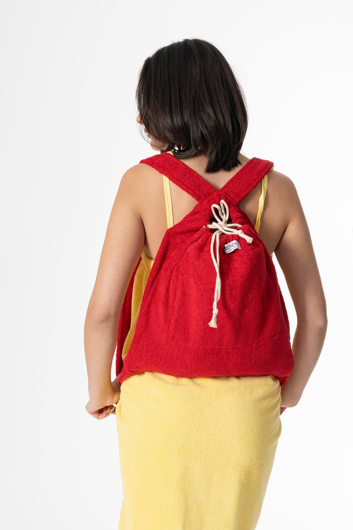 BeachMate Sırt Çantalı Plaj Havlusu – Fermuarlı , Cepli, Taşınabilir Konfor Kırmızı - Ender Home