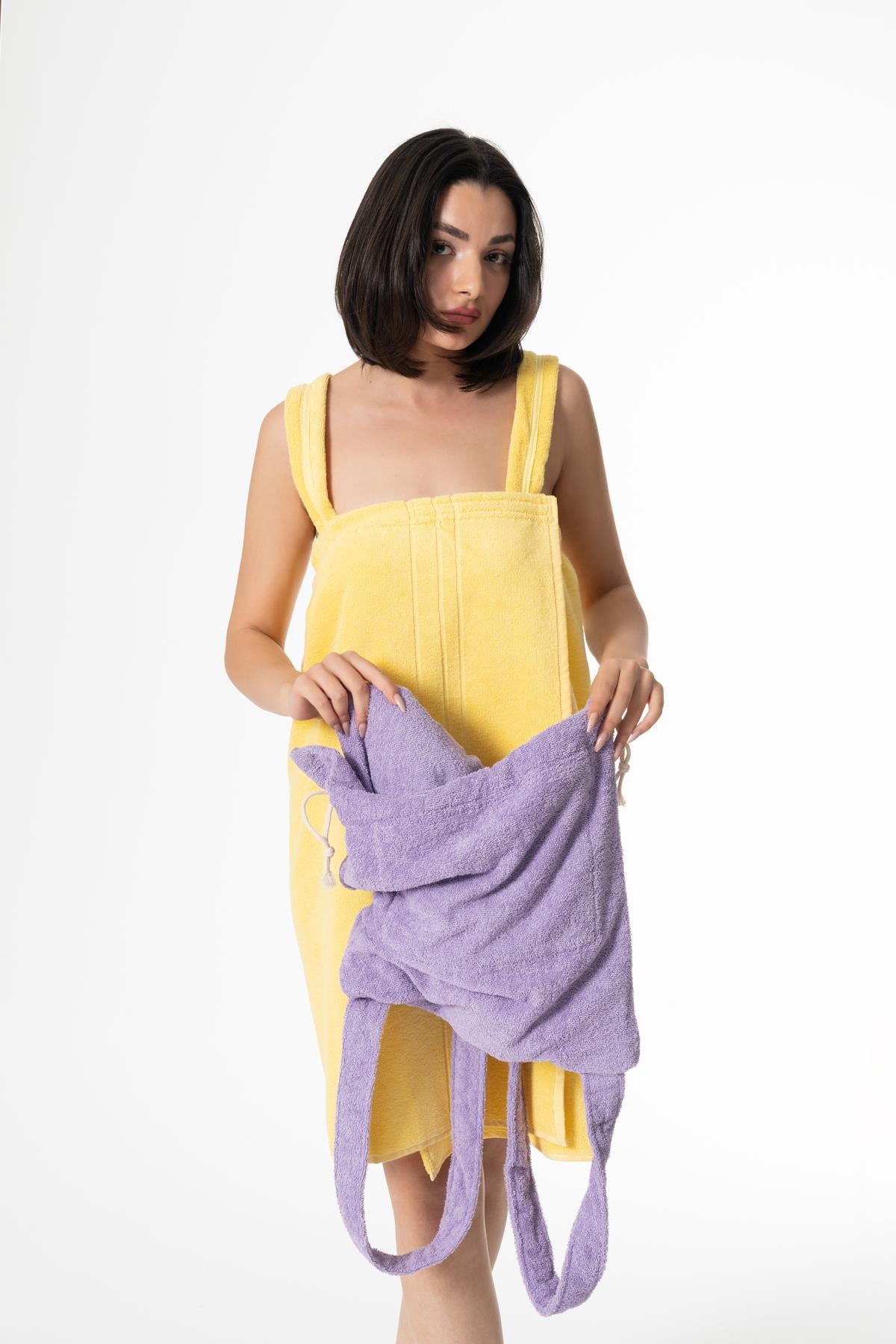 BeachMate Sırt Çantalı Plaj Havlusu – Fermuarlı , Cepli, Taşınabilir Konfor Lila - Ender Home