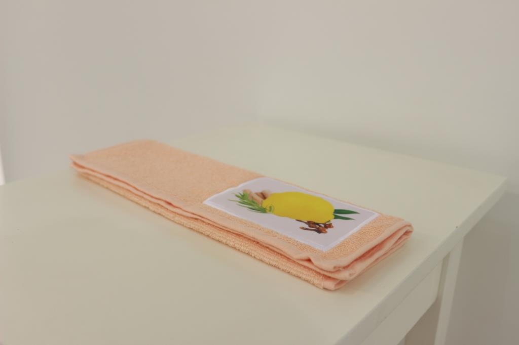 CottonVerse %100 Pamuk Limon Nakışlı Mutfak Havlusu 30x40 cm Somon - Ender Home