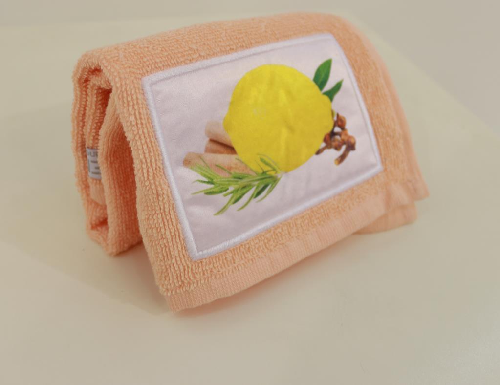 CottonVerse %100 Pamuk Limon Nakışlı Mutfak Havlusu 30x40 cm Somon - Ender Home