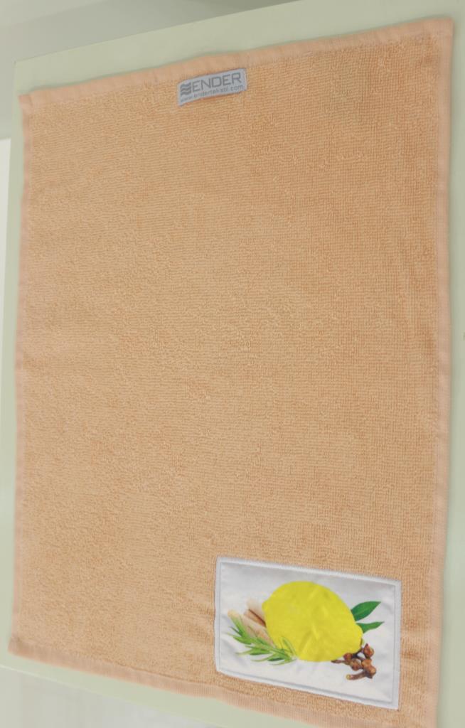CottonVerse %100 Pamuk Limon Nakışlı Mutfak Havlusu 30x40 cm Somon - Ender Home