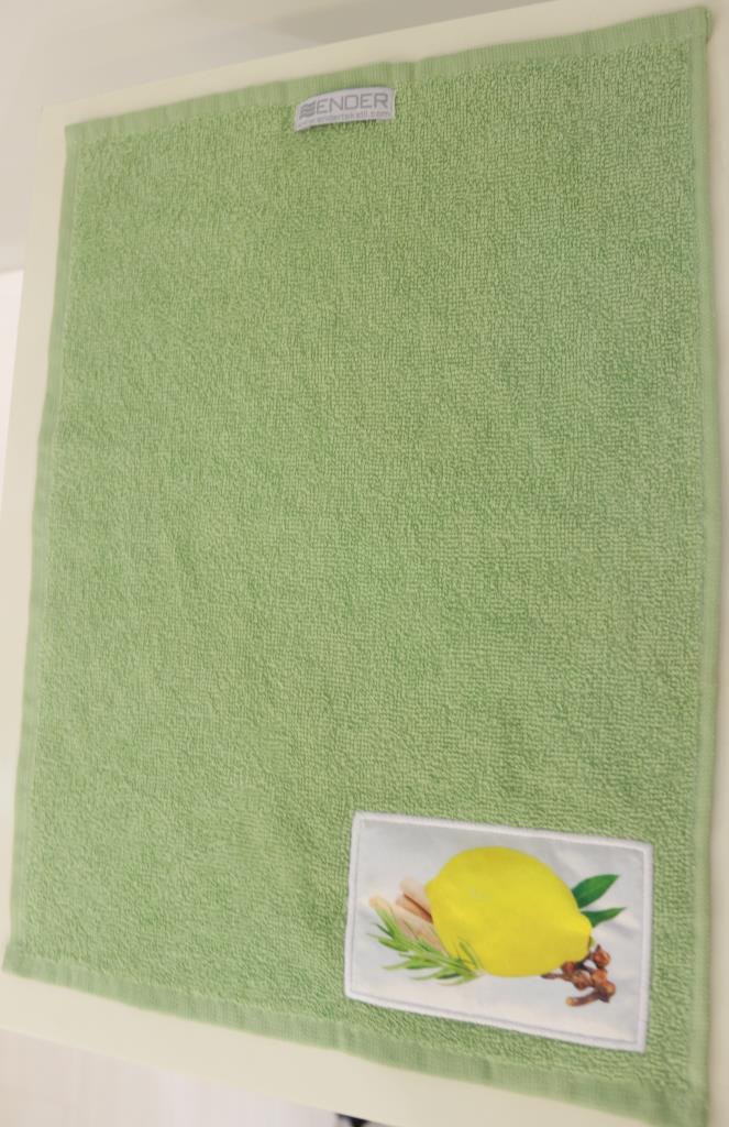 CottonVerse %100 Pamuk Limon Nakışlı Mutfak Havlusu 30x40 cm Yeşil - Ender Home
