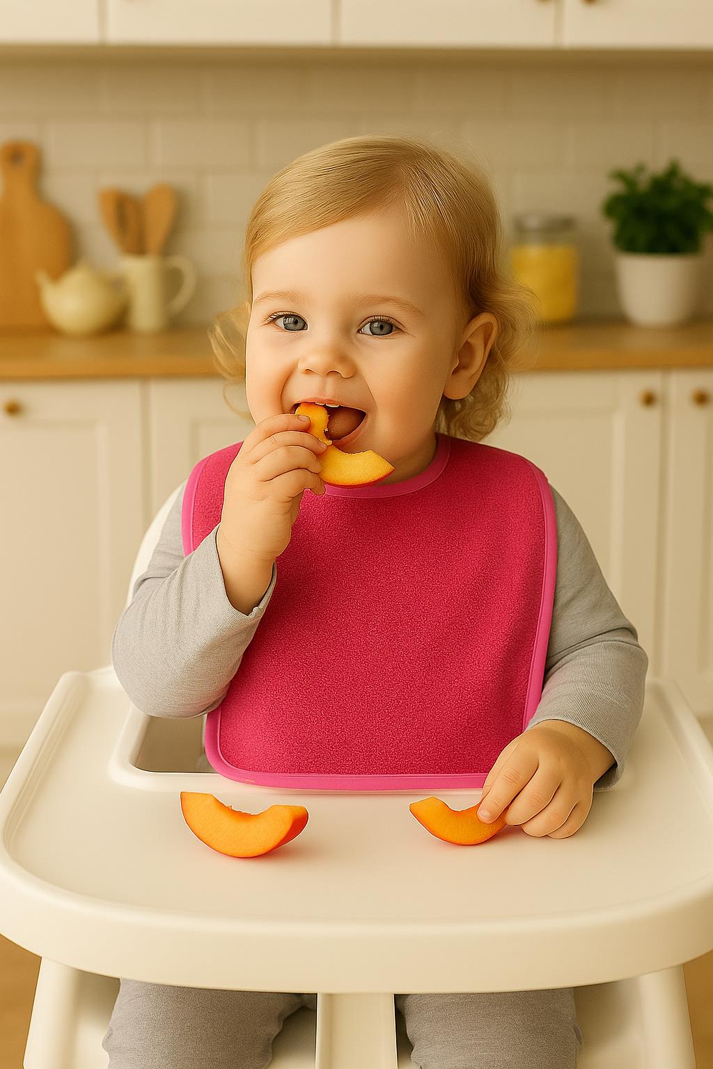 CottonVerse 2'li Bebek Mama Önlüğü – %100 Pamuk Havlu 25x30 cm Fuşya - Ender Home