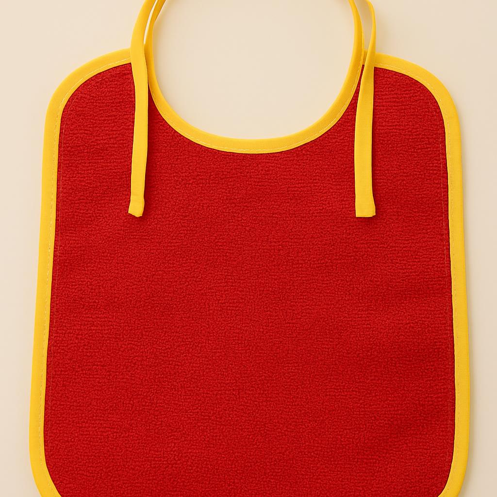 CottonVerse 2'li Bebek Mama Önlüğü – %100 Pamuk Havlu 25x30 cm Kırmızı - Ender Home