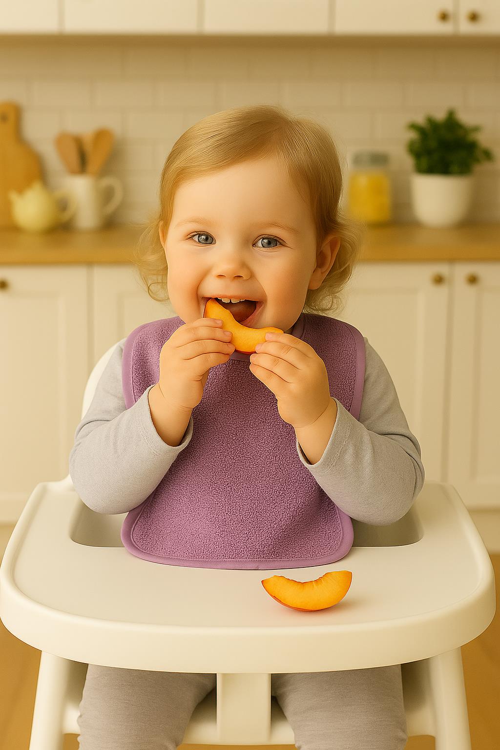 CottonVerse 2'li Bebek Mama Önlüğü – %100 Pamuk Havlu 25x30 cm Lila - Ender Home