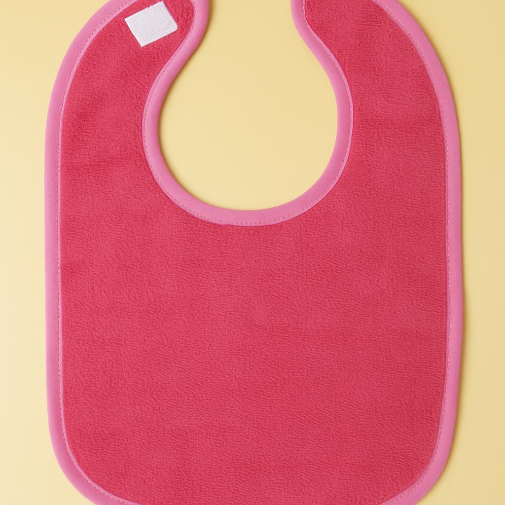 CottonVerse 2'li Bebek Mama Önlüğü – Sıvı Geçirmez %100 Pamuk Havlu 25x40 cm Fuşya - Ender Home