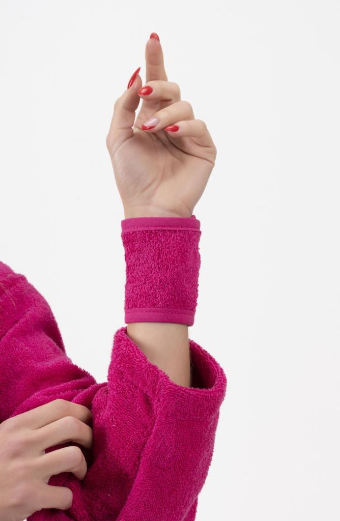 CottonVerse 2'li Havlu Bilek Bandı – %100 Pamuk ve Süper Emici Fuşya - Ender Home
