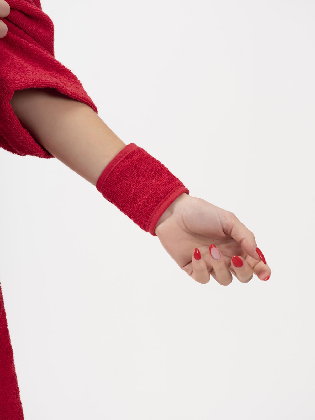 CottonVerse 2'li Havlu Bilek Bandı – %100 Pamuk ve Süper Emici Kırmızı - Ender Home