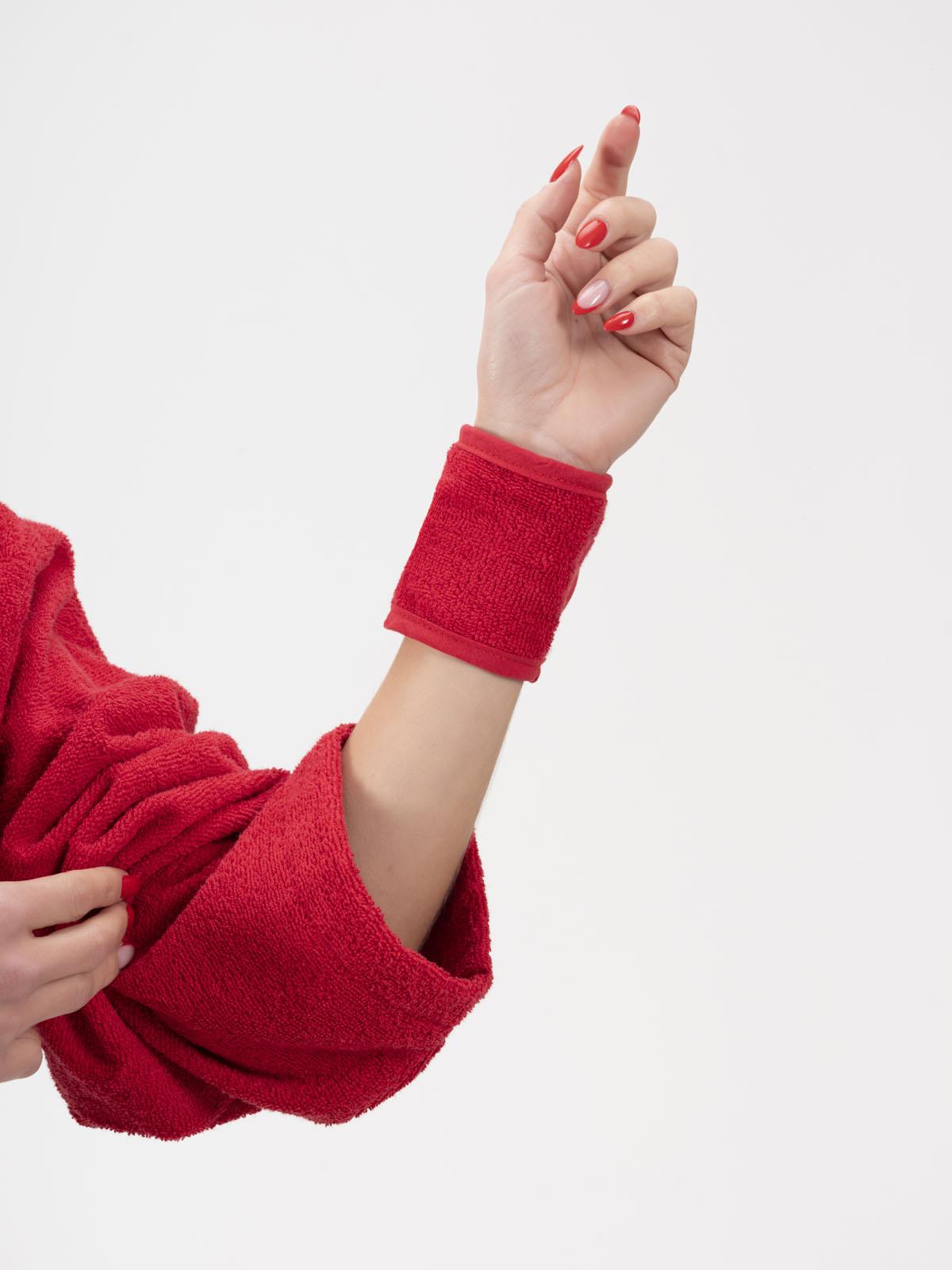 CottonVerse 2'li Havlu Bilek Bandı – %100 Pamuk ve Süper Emici Kırmızı - Ender Home