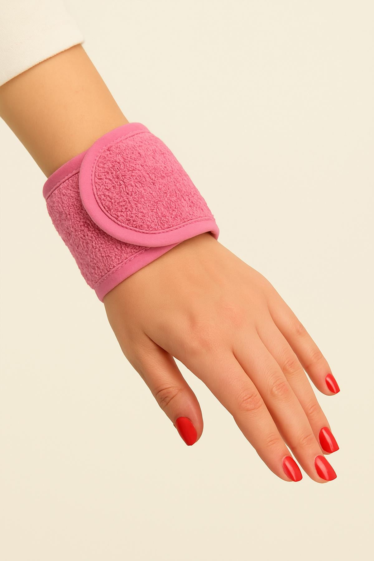 CottonVerse 2'li Havlu Bilek Bandı – %100 Pamuk ve Süper Emici Pembe - Ender Home