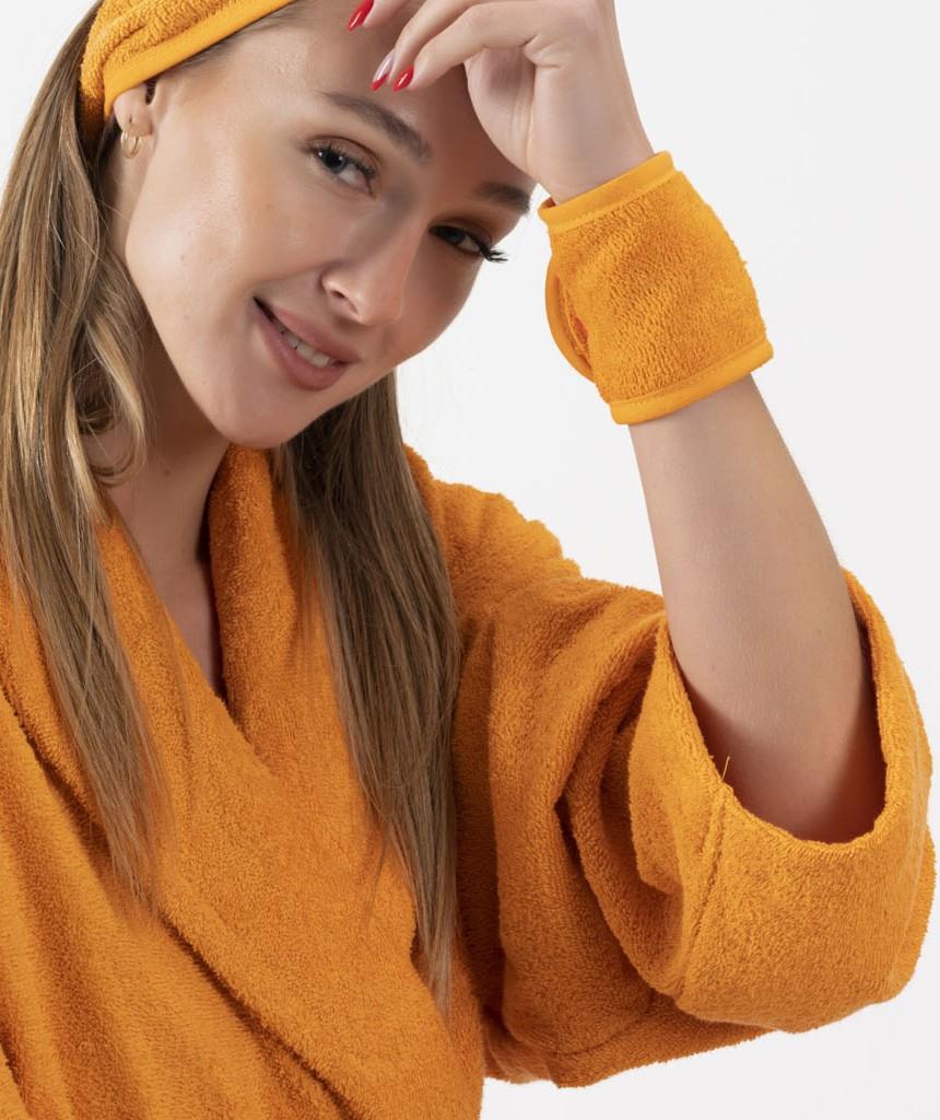 CottonVerse 2'li Havlu Bilek Bandı – %100 Pamuk ve Süper Emici Turuncu - Ender Home