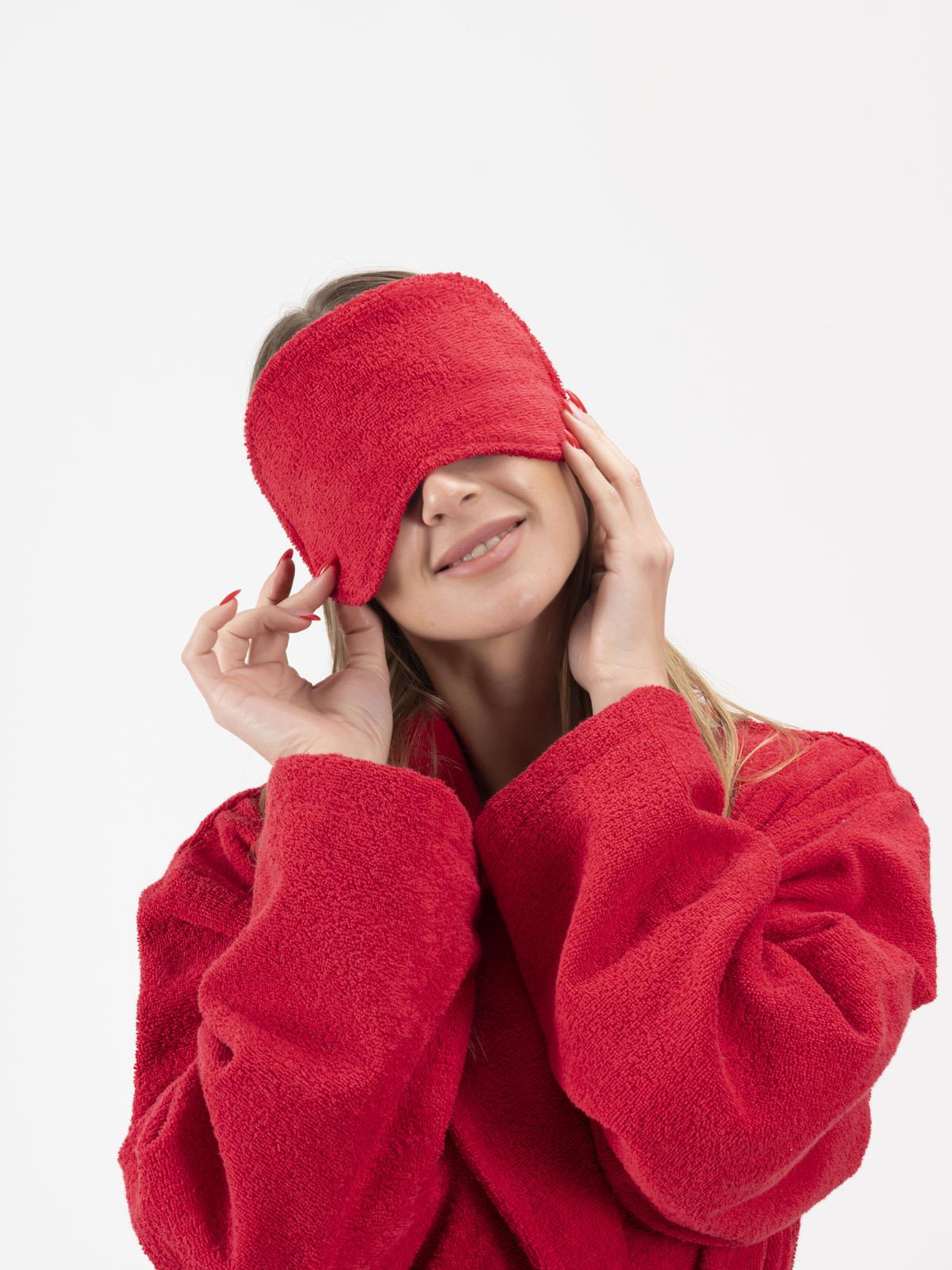 CottonVerse 2'li Havlu Göz Bandı – %100 Pamuk ve Süper Emici Kırmızı - Ender Home