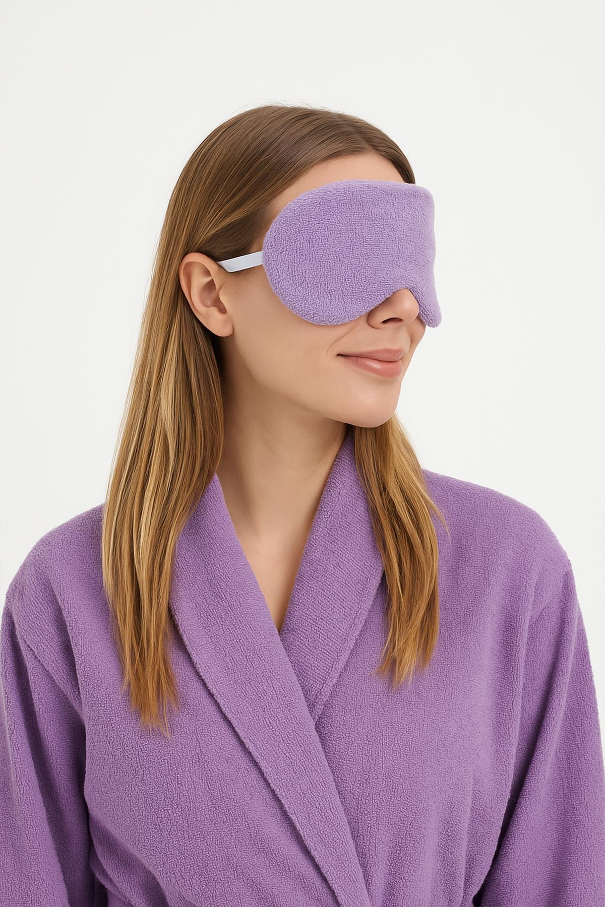 CottonVerse 2'li Havlu Göz Bandı – %100 Pamuk ve Süper Emici Lila - Ender Home